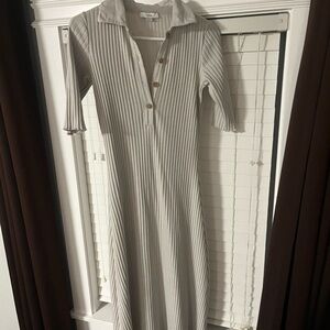 Vince Light Gray Long Sleeve Dress small
